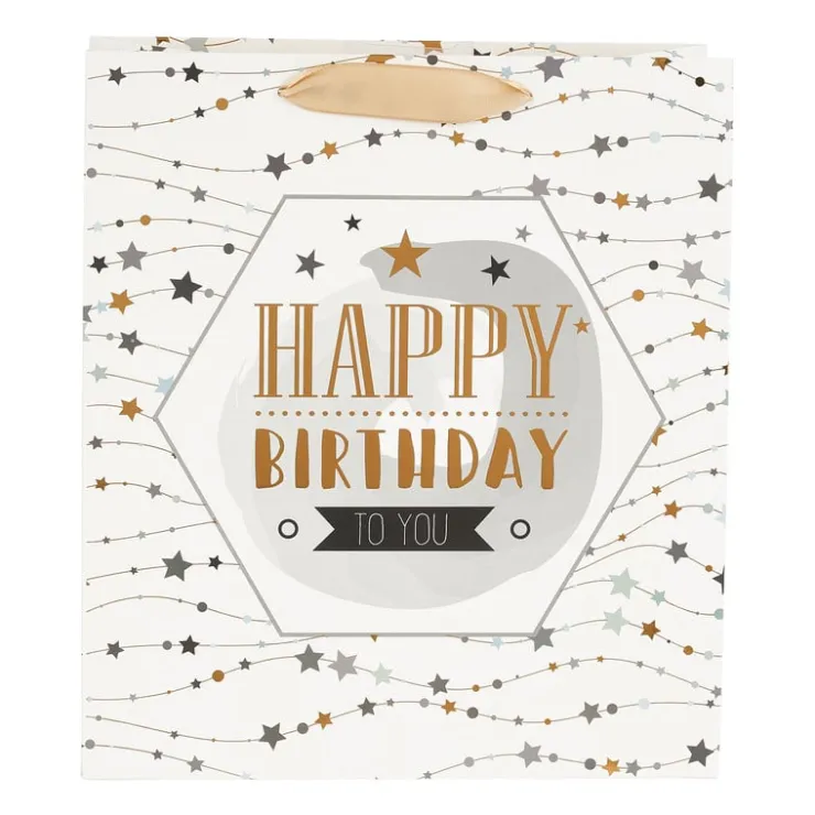 Xenos Cadeautasje Happy birthday - ster - 23x26 cm- Cadeautasjes