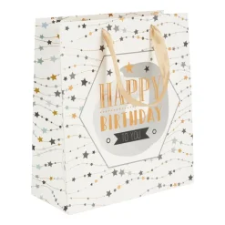 Xenos Cadeautasje Happy birthday - ster - 23x26 cm- Cadeautasjes