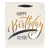 Xenos Cadeautasje Happy birthday - gouden stip - 23x26 cm- Cadeautasjes