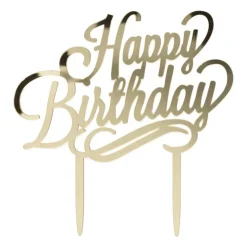 Xenos Cake topper Happy Birthday - goud- Cake Toppers