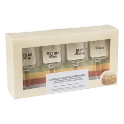 Xenos Caketopper shotglazen - set van 4- Cake Toppers