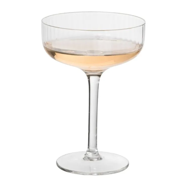 Xenos Champagnecoupe ribbel - glas - 200 ml- Champagneglazen