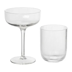 Xenos Champagnecoupe ribbel - glas - 200 ml- Champagneglazen