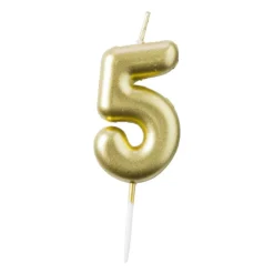 Xenos Cijferkaars 5 - goud- Taartkaarsjes|Kinderfeestjes