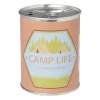 Xenos Citronella kaars camping life - rond blik - ø7.5x9.5 cm- Citronella Kaars|Citronella Kaars