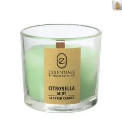 Xenos Citronella kaars in glas - diverse varianten - ø8x7.5 cm- Citronella Kaars|Citronella Kaars