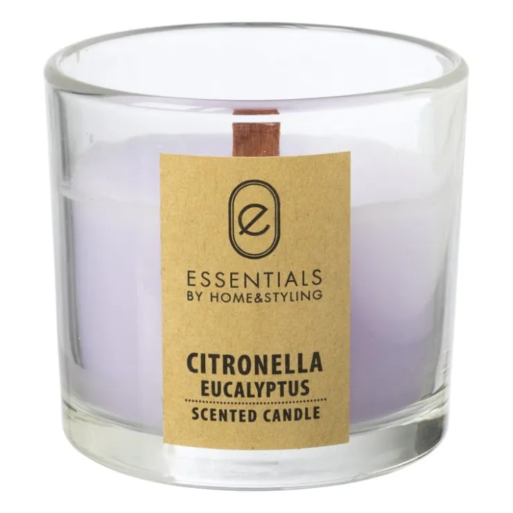 Xenos Citronella kaars in glas - diverse varianten - ø8x7.5 cm- Citronella Kaars|Citronella Kaars