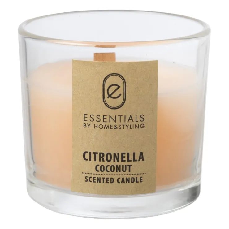 Xenos Citronella kaars in glas - diverse varianten - ø8x7.5 cm- Citronella Kaars|Citronella Kaars