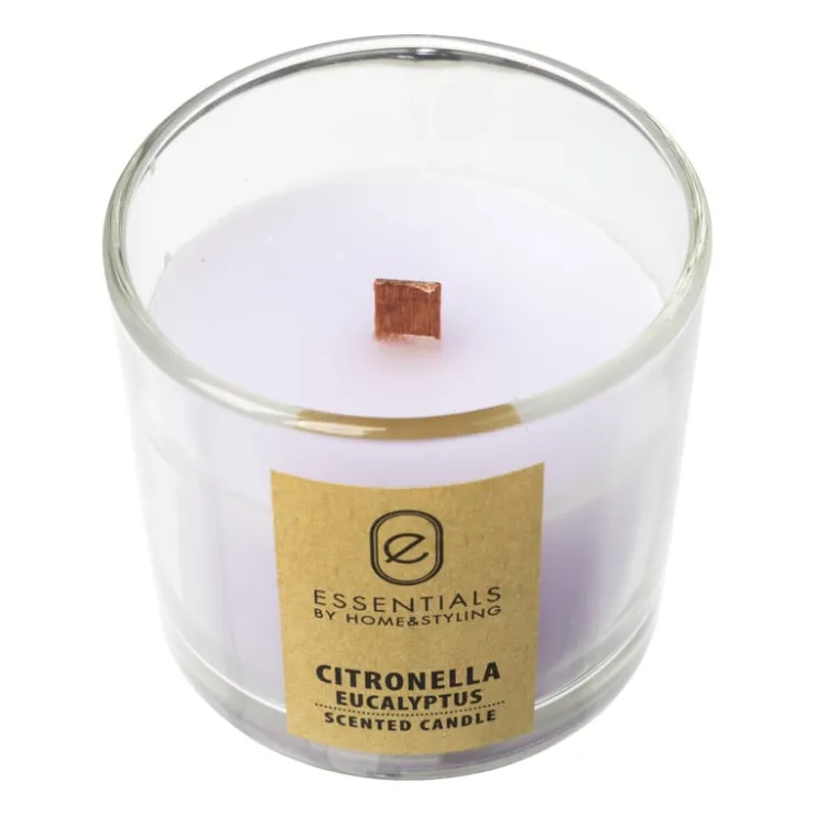 Xenos Citronella kaars in glas - diverse varianten - ø8x7.5 cm- Citronella Kaars|Citronella Kaars
