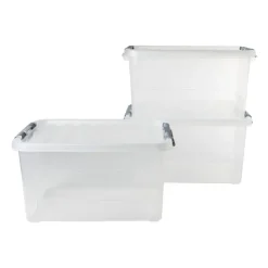 Xenos Clipbox 25 liter - 31x42x23 cm - set van 3- Opbergboxen
