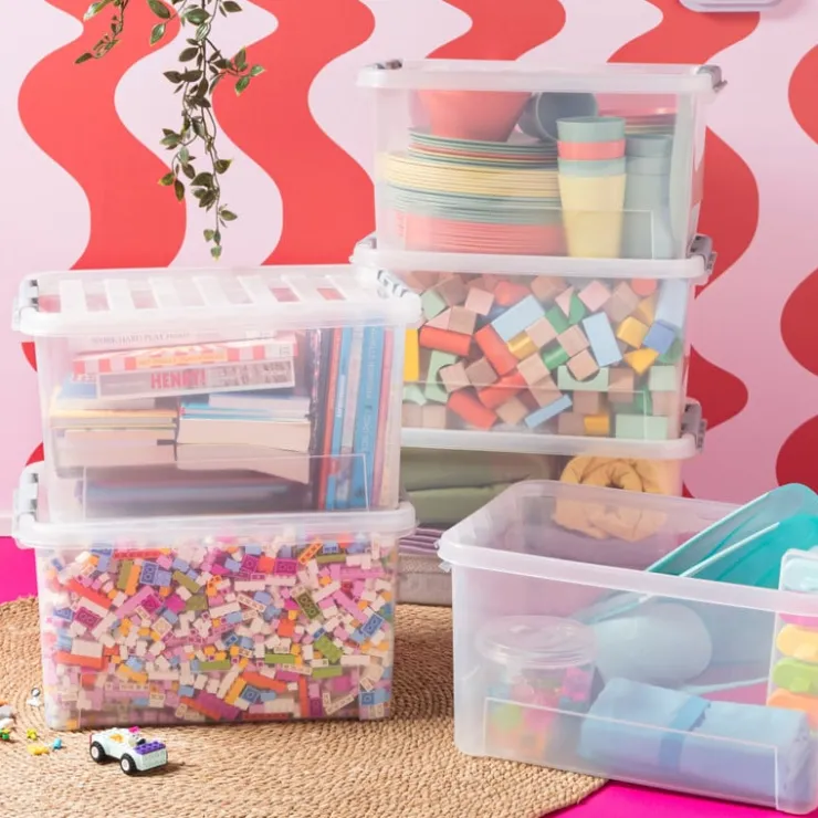 Xenos Clipbox 25 liter - 31x42x23 cm - set van 3- Opbergboxen