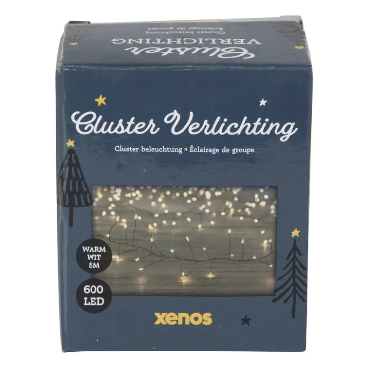 Xenos Cluster verlichting met LED lampjes - warm wit - 6.25 meter- Kerstverlichting|Kerstboom Verlichting