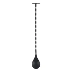 Xenos Cocktail lepel - zwart - 3,2x27,5 cm- Keukengerei|Lepels