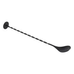 Xenos Cocktail lepel - zwart - 3,2x27,5 cm- Keukengerei|Lepels