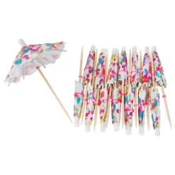 Xenos Cocktail parapluutjes confetti - set van 16- Wegwerpservies|Keukengerei