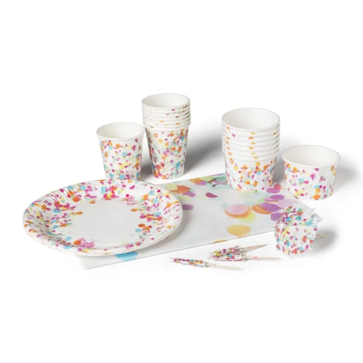 Xenos Cocktail parapluutjes confetti - set van 16- Wegwerpservies|Keukengerei