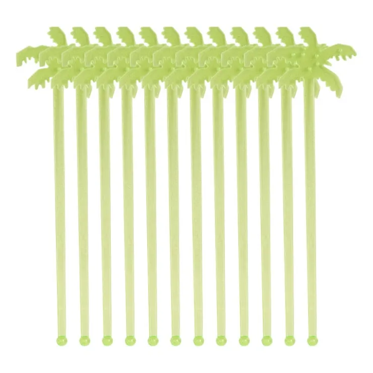 Xenos Cocktail roerstaafjes - palmboom - set van 12- Wegwerpservies|Buitenservies