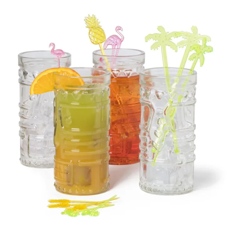 Xenos Cocktail roerstaafjes - palmboom - set van 12- Wegwerpservies|Buitenservies