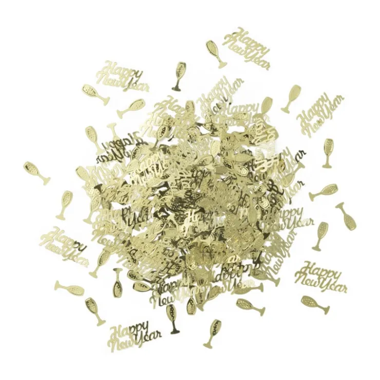 Xenos Confetti happy new year - goudkleurig - 10 gram- Confetti