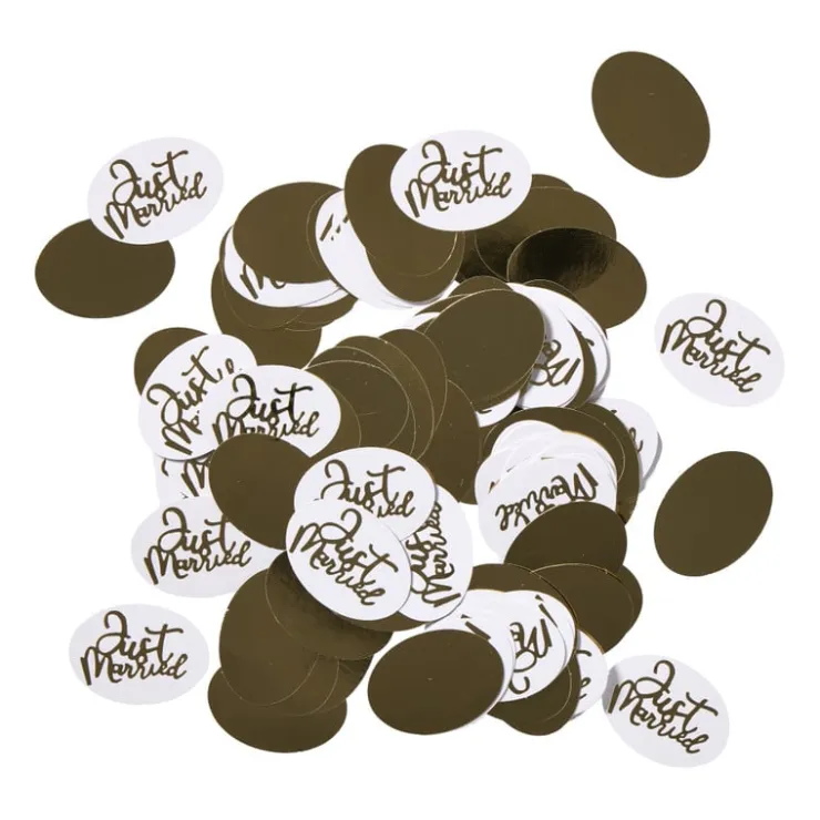 Xenos Confetti just married - goudkleurig - set van 100- Bruiloft|Confetti