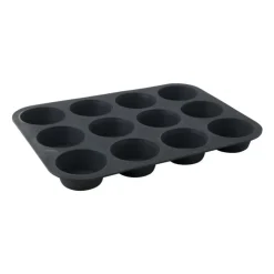 Xenos Cupcakevorm siliconen - grijs - 33x25x3 cm- Bakvormen