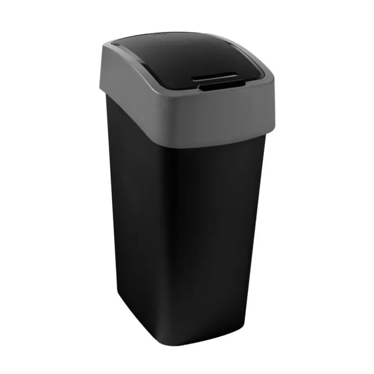 Curver flip bin prullenbak - grijs - 45 liter- Pedaalemmers|Prullenbakken