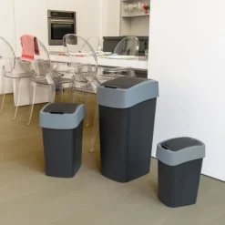 Curver flip bin prullenbak - grijs - 45 liter- Pedaalemmers|Prullenbakken