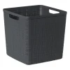 Xenos Curver jute opbergmand cube - 17 liter - grijs- Opbergboxen