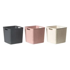 Xenos Curver jute opbergmand cube - 17 liter - grijs- Opbergboxen