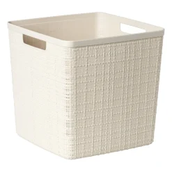 Xenos Curver jute opbergmand cube - 17 liter - beige- Opbergboxen