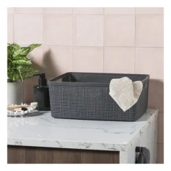 Xenos Curver jute opbergmand M - 12 liter - grijs- Opbergboxen