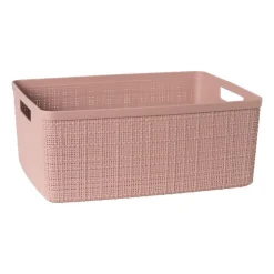 Xenos Curver jute opbergmand M - 12 liter - roze- Opbergboxen