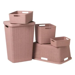 Xenos Curver jute opbergmand M - 12 liter - roze- Opbergboxen