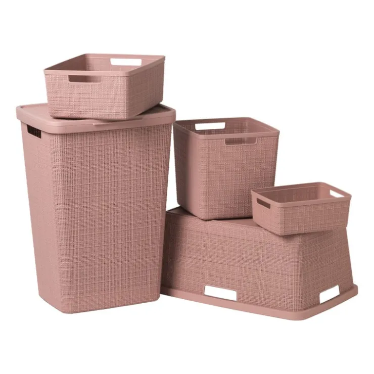 Xenos Curver jute opbergmand M - 12 liter - roze- Opbergboxen