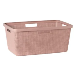 Curver jute wasmand - 46 liter - roze- Wasmanden