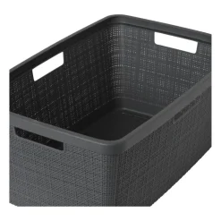 Curver jute wasmand - 46 liter - grijs- Wasmanden