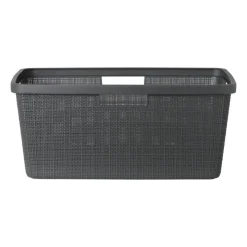 Curver jute wasmand - 46 liter - grijs- Wasmanden