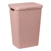 Curver jute wasmand met deksel - 58 liter - roze- Wasmanden