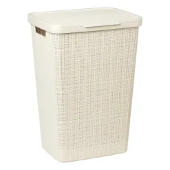 Curver jute wasmand met deksel - 58 liter - beige- Wasmanden