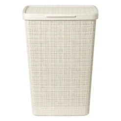 Curver jute wasmand met deksel - 58 liter - beige- Wasmanden