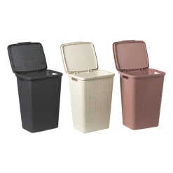 Curver jute wasmand met deksel - 58 liter - beige- Wasmanden
