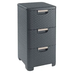 Curver ladeblok met 3 lades - grijs - 60x27.8x32.8 cm- Opbergbakken|Opbergboxen