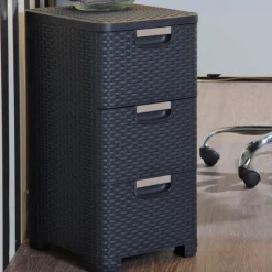 Curver ladeblok met 3 lades - grijs - 60x27.8x32.8 cm- Opbergbakken|Opbergboxen