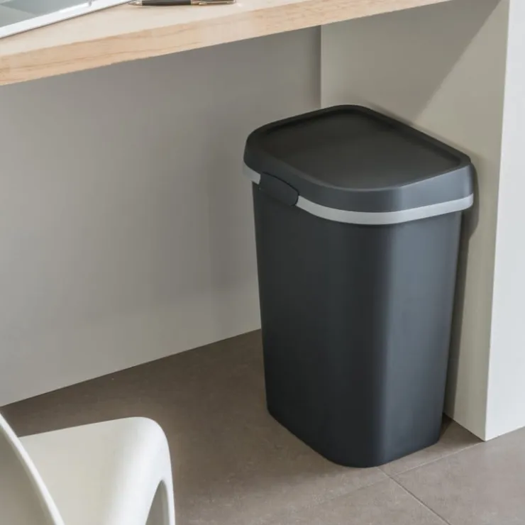 Curver prullenbak mistral flat - grijs - 25 liter- Pedaalemmers|Prullenbakken