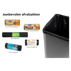 Curver prullenbak Verto - rosékleurig/zwart - 54 liter- Pedaalemmers|Prullenbakken