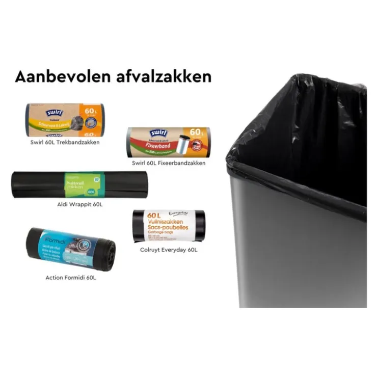 Curver prullenbak Verto - rosékleurig/zwart - 54 liter- Pedaalemmers|Prullenbakken