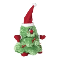 Xenos Dansende kerstknuffel kerstboom - 24 cm- Knuffels