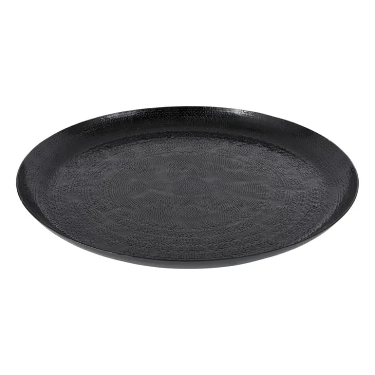 Xenos Decoratieplateau - zwart - Ø34 cm- Kaarsenplateaus