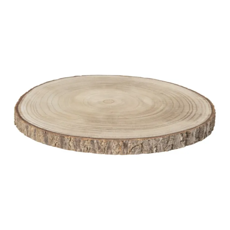 Xenos Decoratieplateau hout - bruin - ø26x2 cm- Kaarsenplateaus