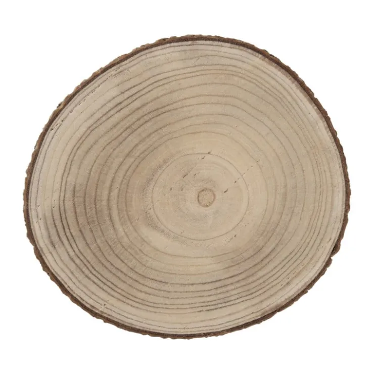 Xenos Decoratieplateau hout - bruin - ø26x2 cm- Kaarsenplateaus